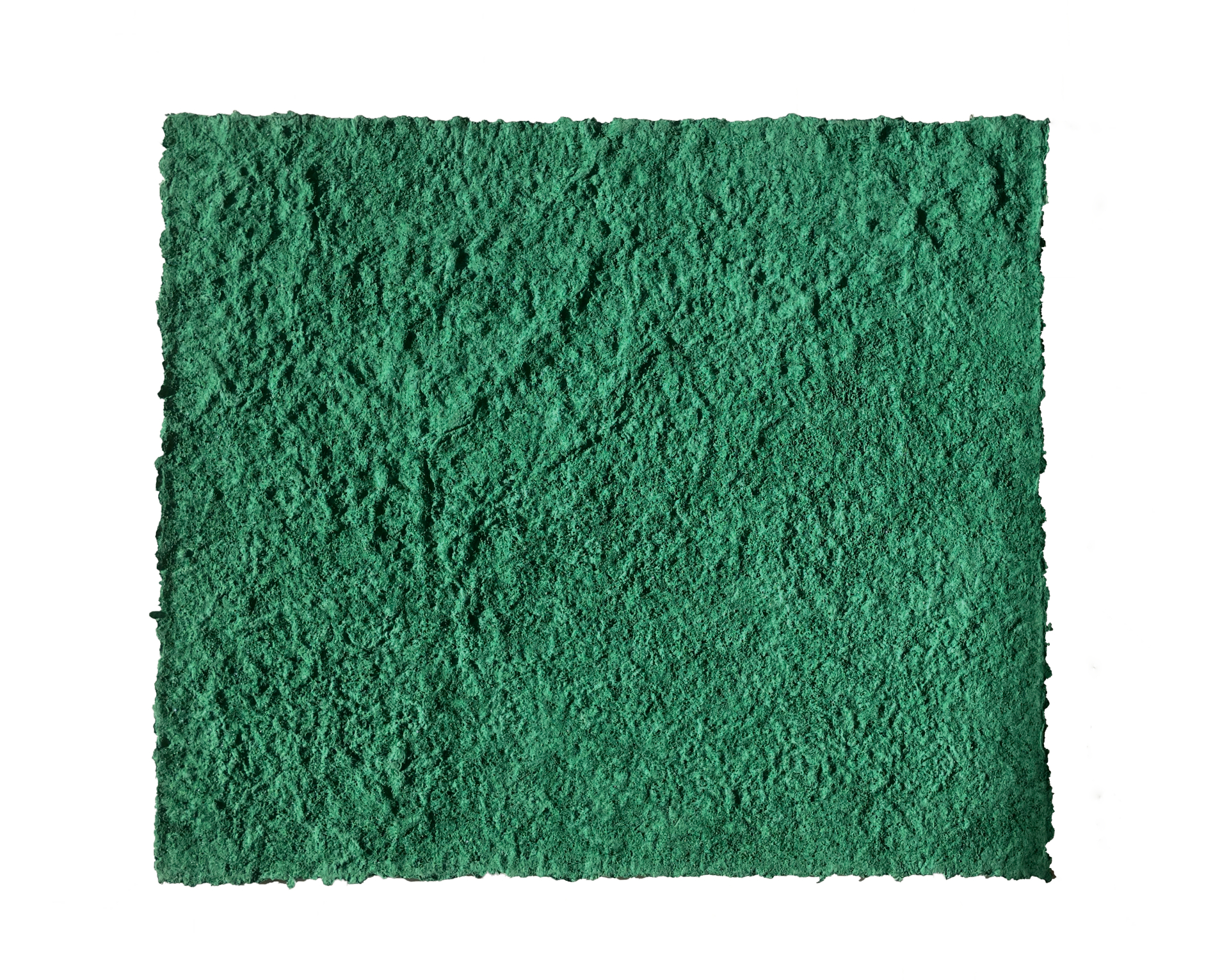 Malachit ist ein Werk von Helmut Dirnaichner aus dem Jahr 2020, das er mit dem Mineral Malachit zusammen mit Zellulose als reliefhafte Oberflächenstruktur geschöpft hat.